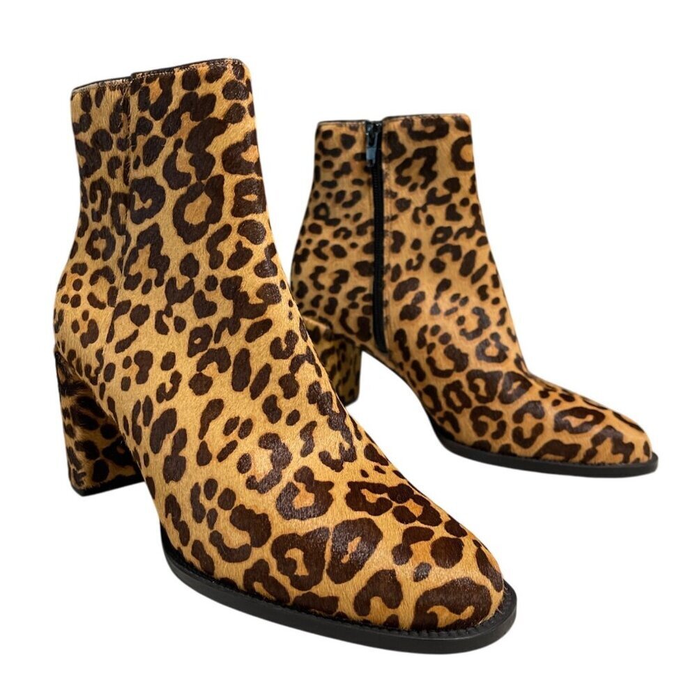 Steve Madden Calf Fur Animal Print Ankle Boots Bootie New Size 8